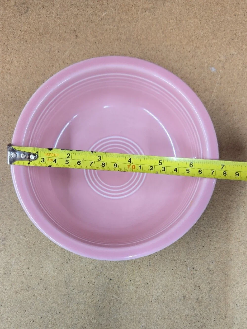 Fiesta Rose Ceramic Serving Bowl - Classic Ring Design